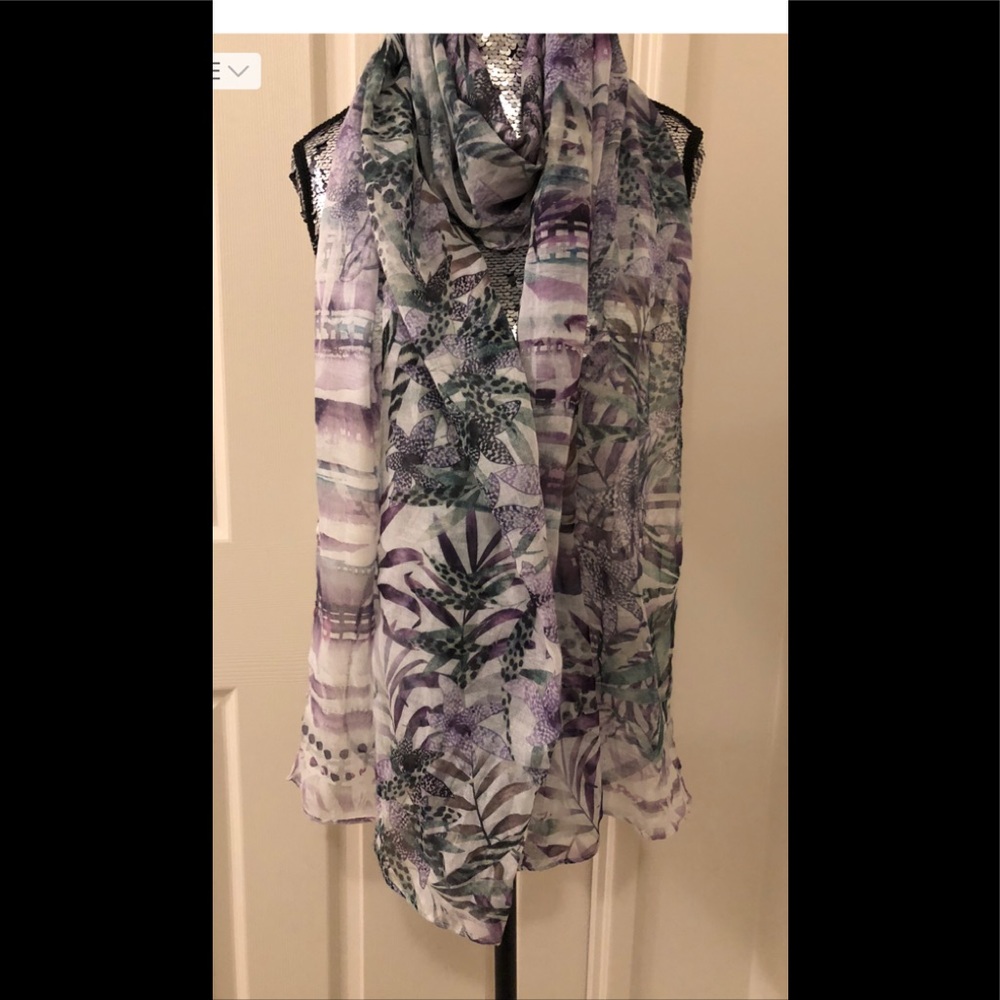 Tropical Floral Print Scarf/Wrap